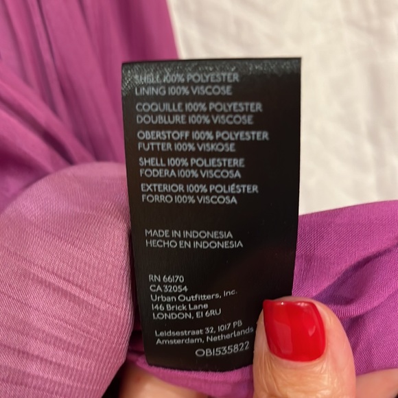 NWT Anthropologie Deep V purple mini dress - Picture 10 of 12